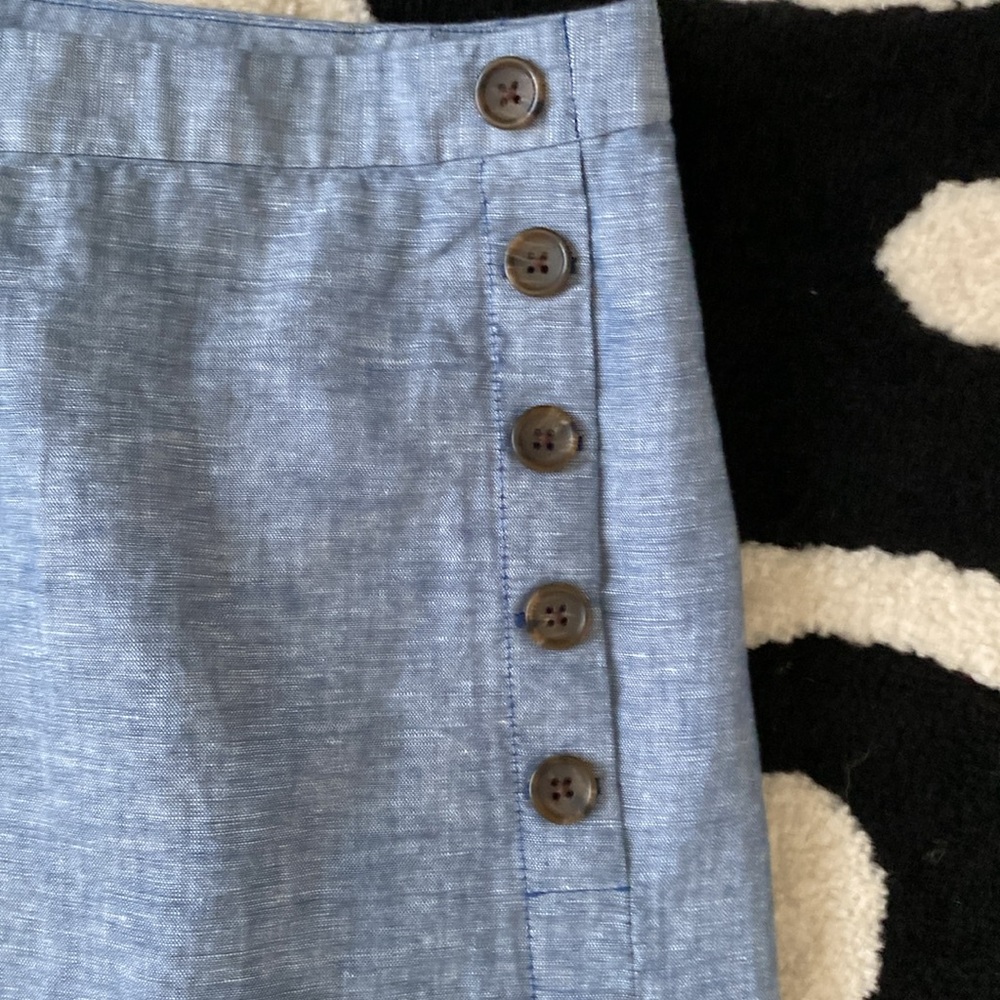 Banana Republic Factory Chambray Linen Pencil Lined Nidi Skirt Sz 14 - Picture 3 of 10
